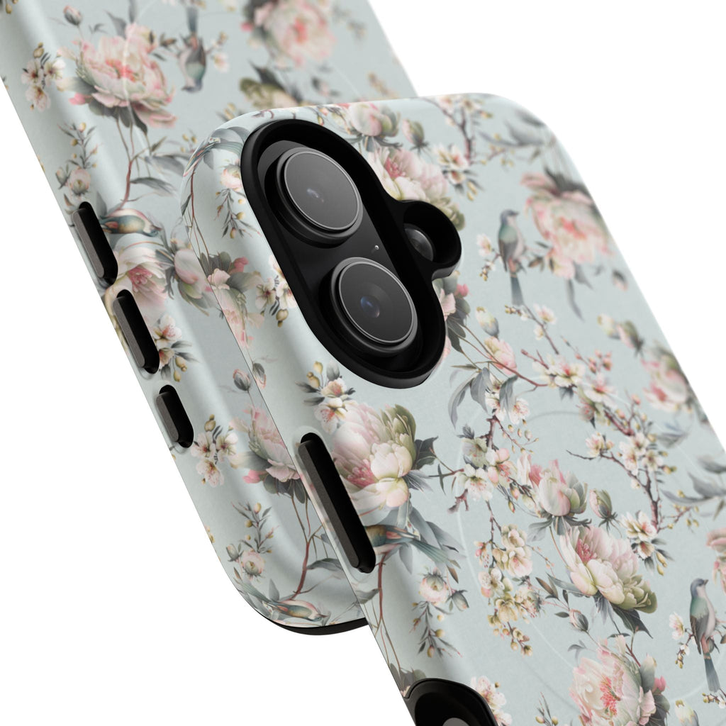 Chinoiserie Blossom MagSafe Tough iPhone Case - Eau de Nil - Hydrangea Lane Home