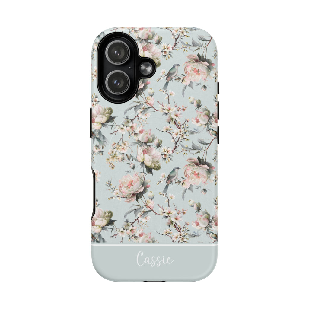 Chinoiserie Blossom MagSafe Tough iPhone Case - Eau de Nil - Hydrangea Lane Home