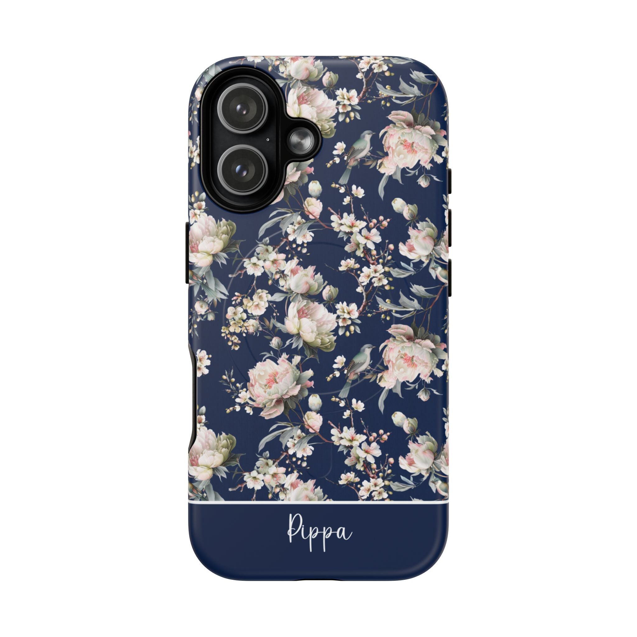 Chinoiserie Blossom MagSafe Tough iPhone Case - Navy Blue - Hydrangea Lane Home