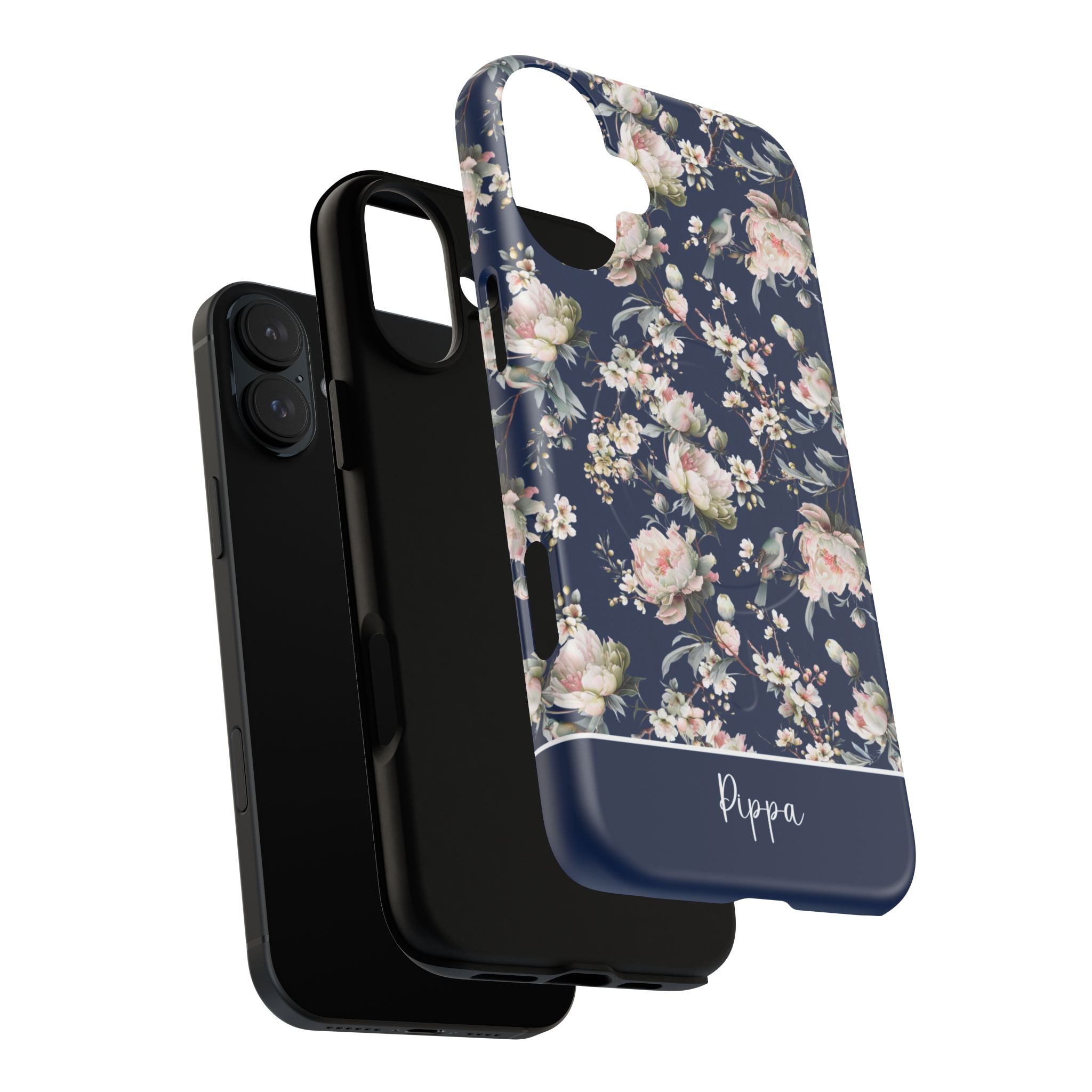 Chinoiserie Blossom MagSafe Tough iPhone Case - Navy Blue - Hydrangea Lane Home