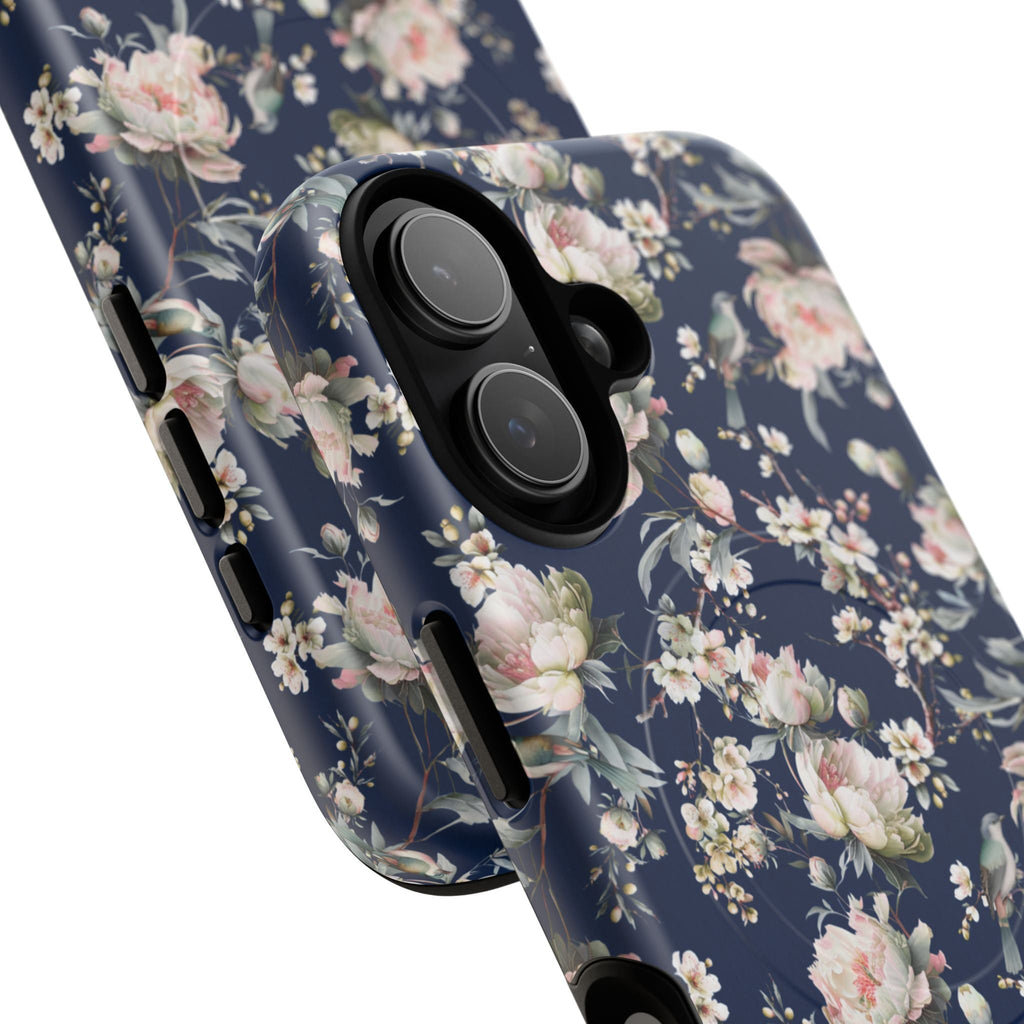 Chinoiserie Blossom MagSafe Tough iPhone Case - Navy Blue - Hydrangea Lane Home