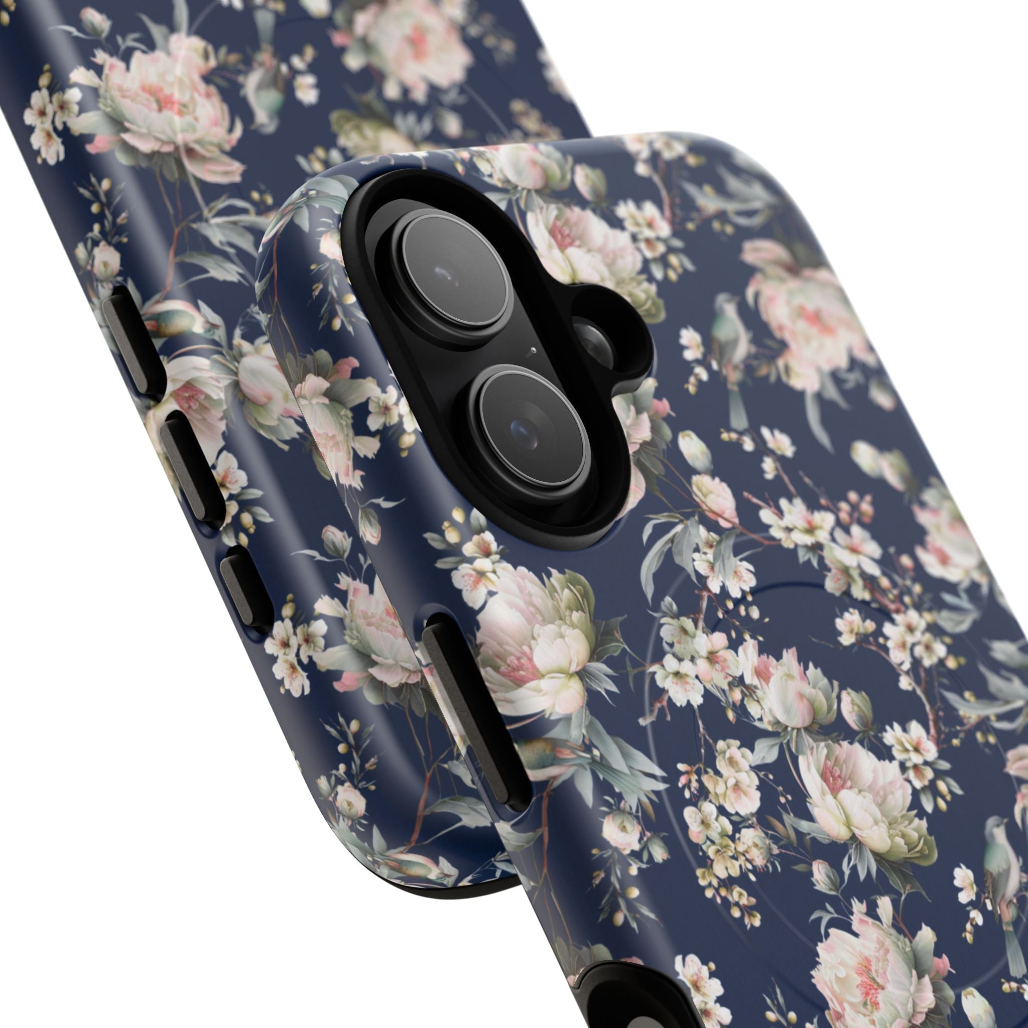 Chinoiserie Blossom MagSafe Tough iPhone Case - Navy Blue - Hydrangea Lane Home