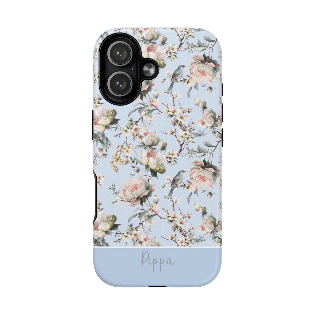 Chinoiserie Blossom MagSafe Tough iPhone Case - Serenity Blue - Hydrangea Lane Home