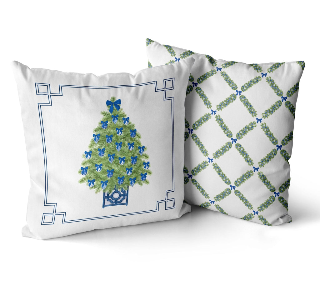 Chinoiserie Christmas Tree Cushion/Pillow Cover - Hydrangea Lane Home