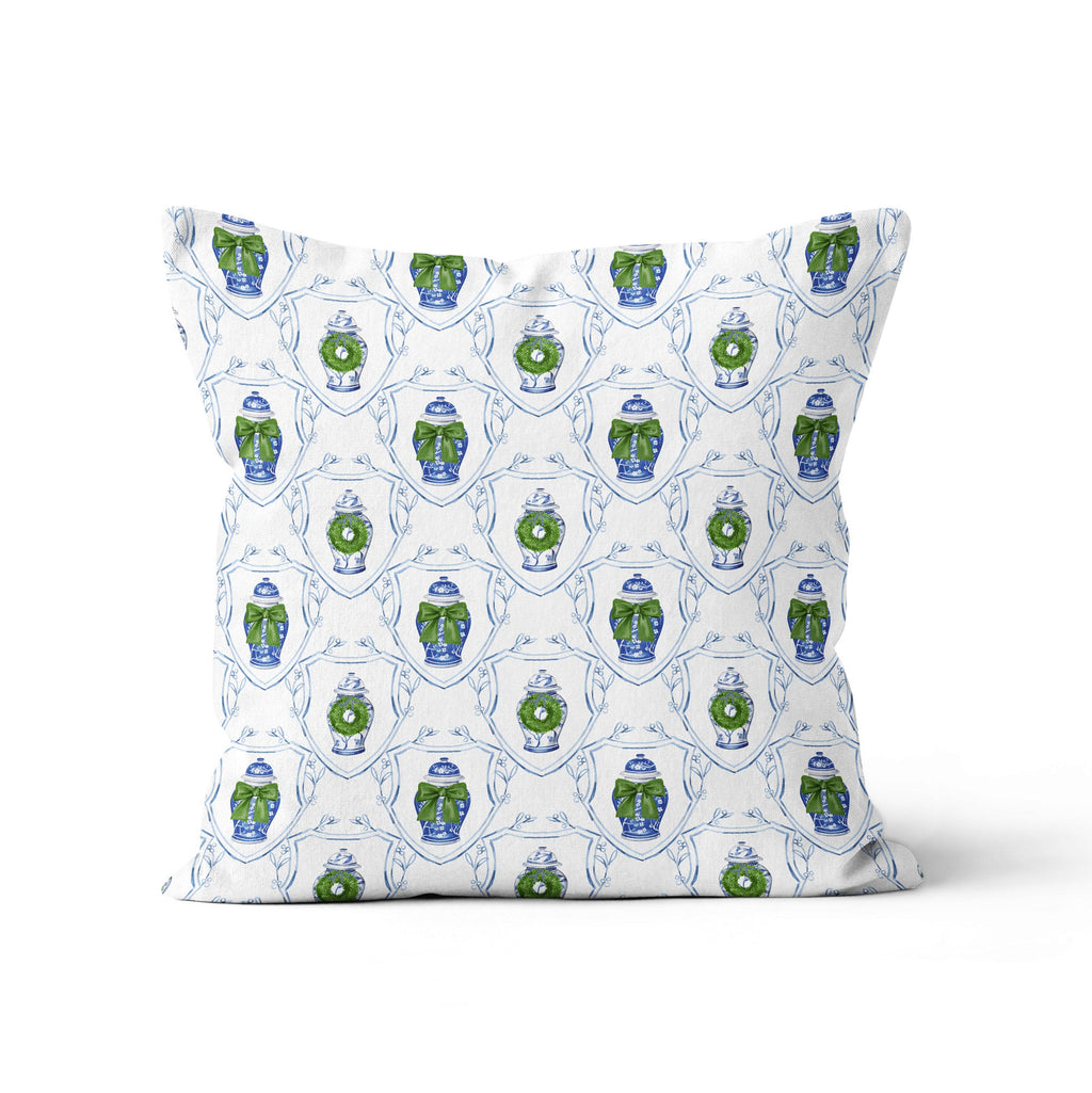 Chinoiserie Ginger Jar Christmas Cushion/Pillow Cover - Hydrangea Lane Home