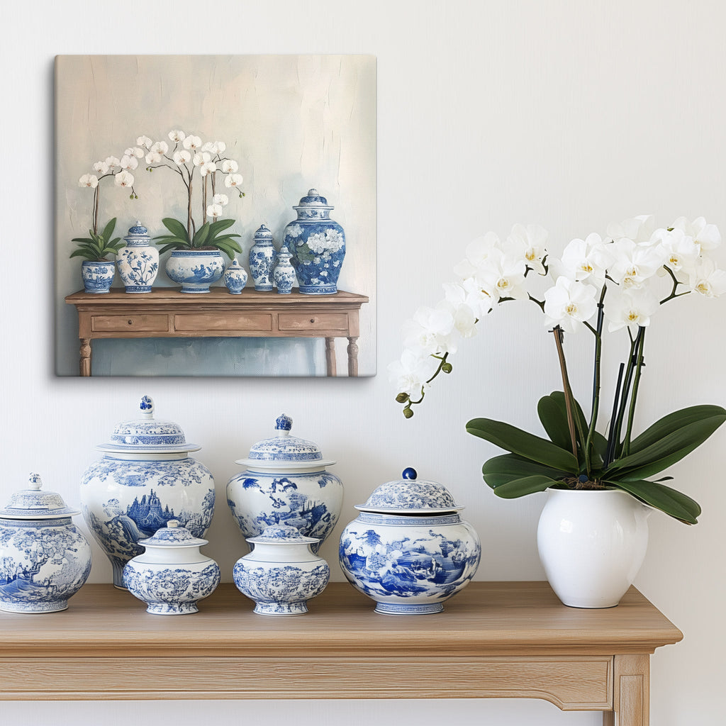 Chinoiserie Ginger Jars Canvas - Hydrangea Lane Home