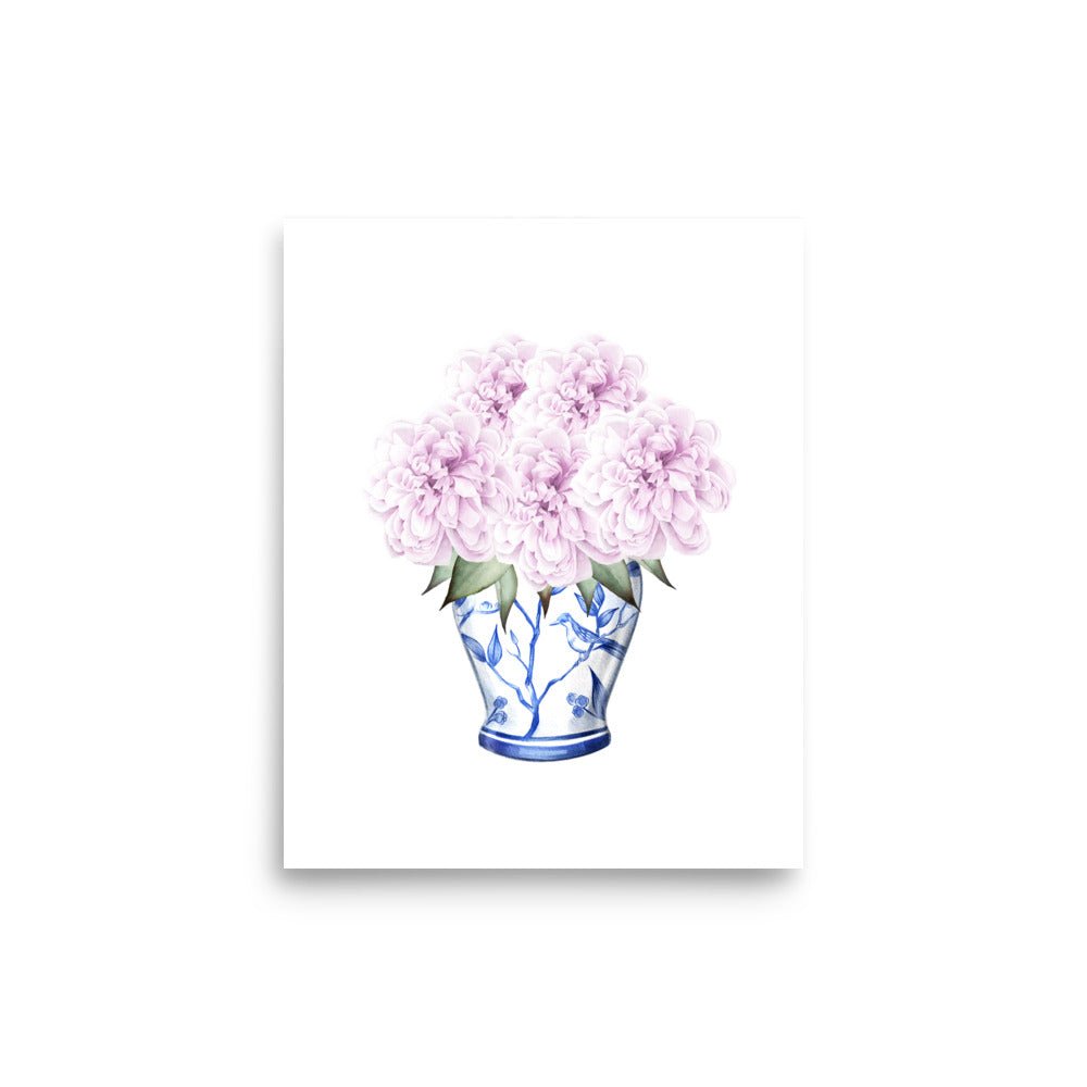 Chinoiserie Peony in Ginger Jar Art Print - Hydrangea Lane Home