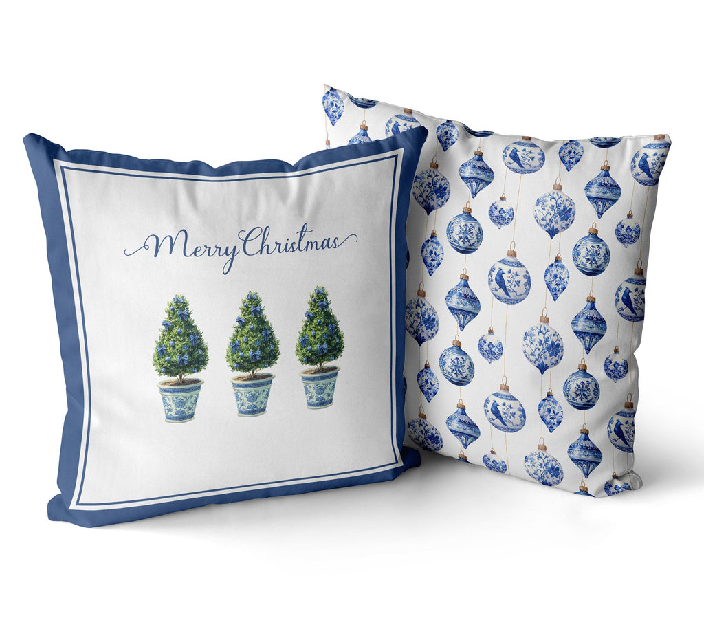 Chinoiserie Topiary Christmas Cushion/Pillow Cover - Hydrangea Lane Home