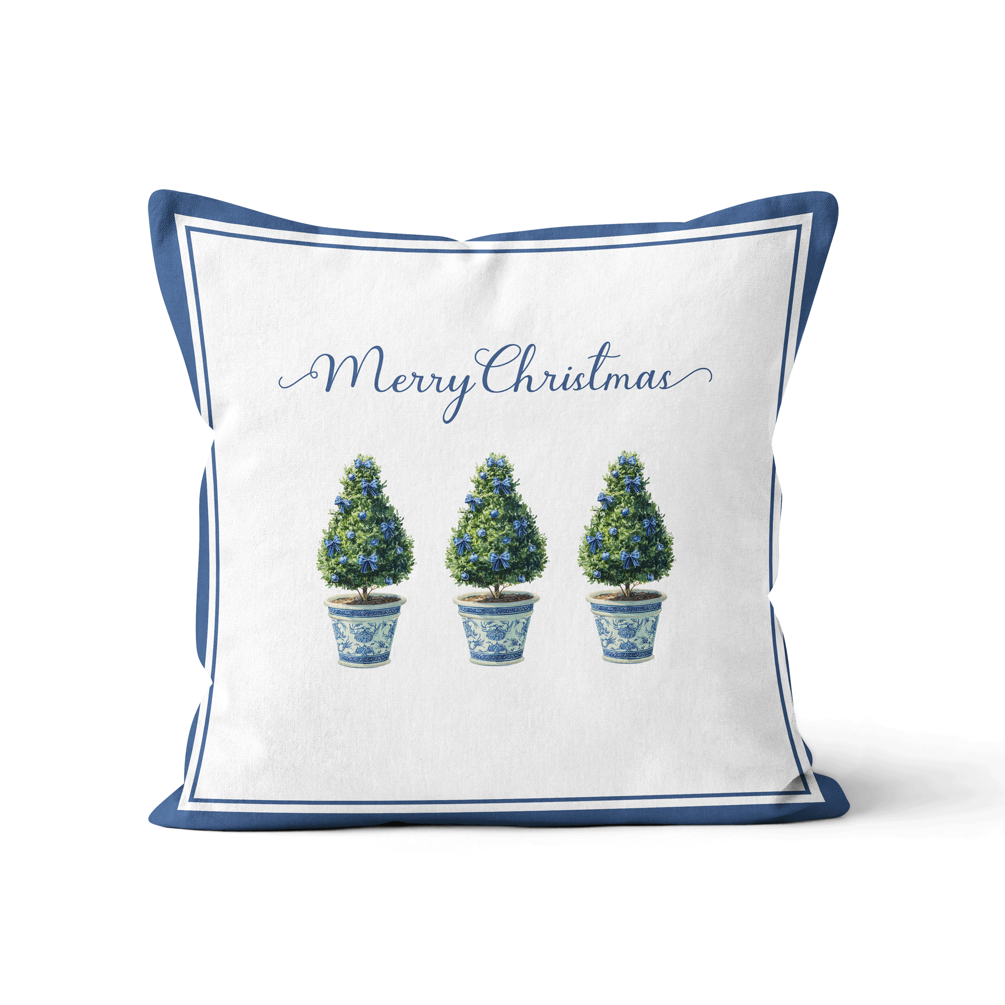 Chinoiserie Topiary Christmas Cushion/Pillow Cover - Hydrangea Lane Home