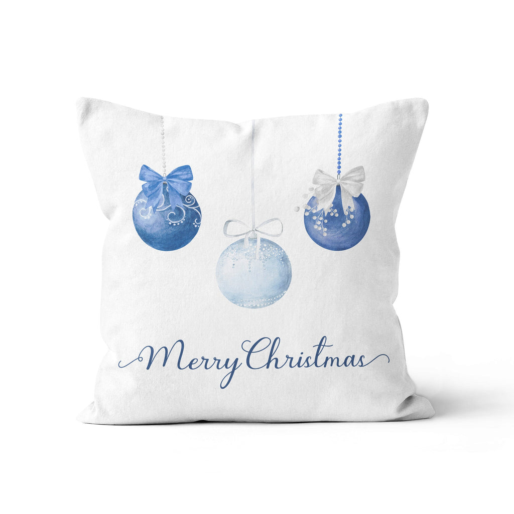 Christmas Baubles Blue Cushion/Pillow Cover - Hydrangea Lane Home