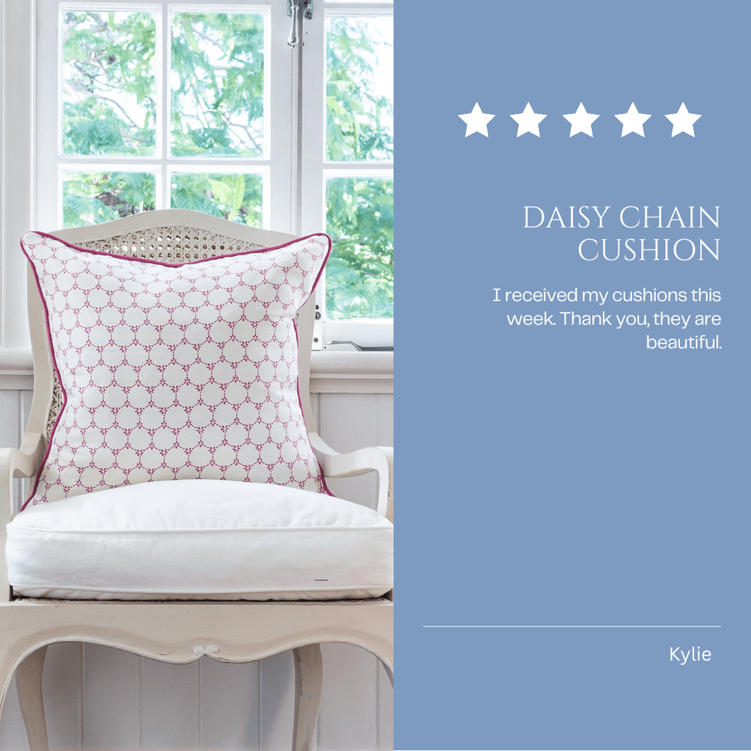 Daisy Chain Fabric - Raspberry - Hydrangea Lane Home