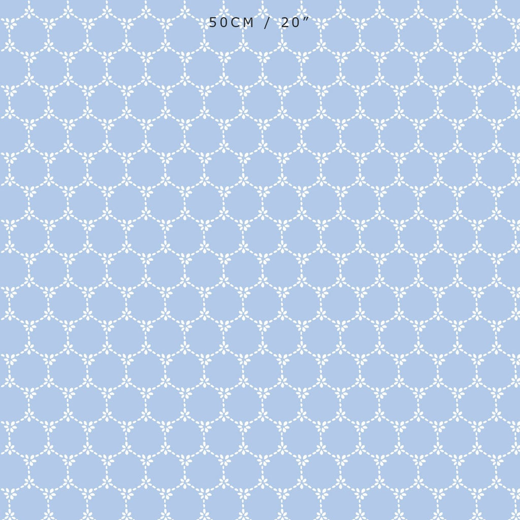 Daisy Chain Reverse Fabric - Cornflower - Hydrangea Lane Home