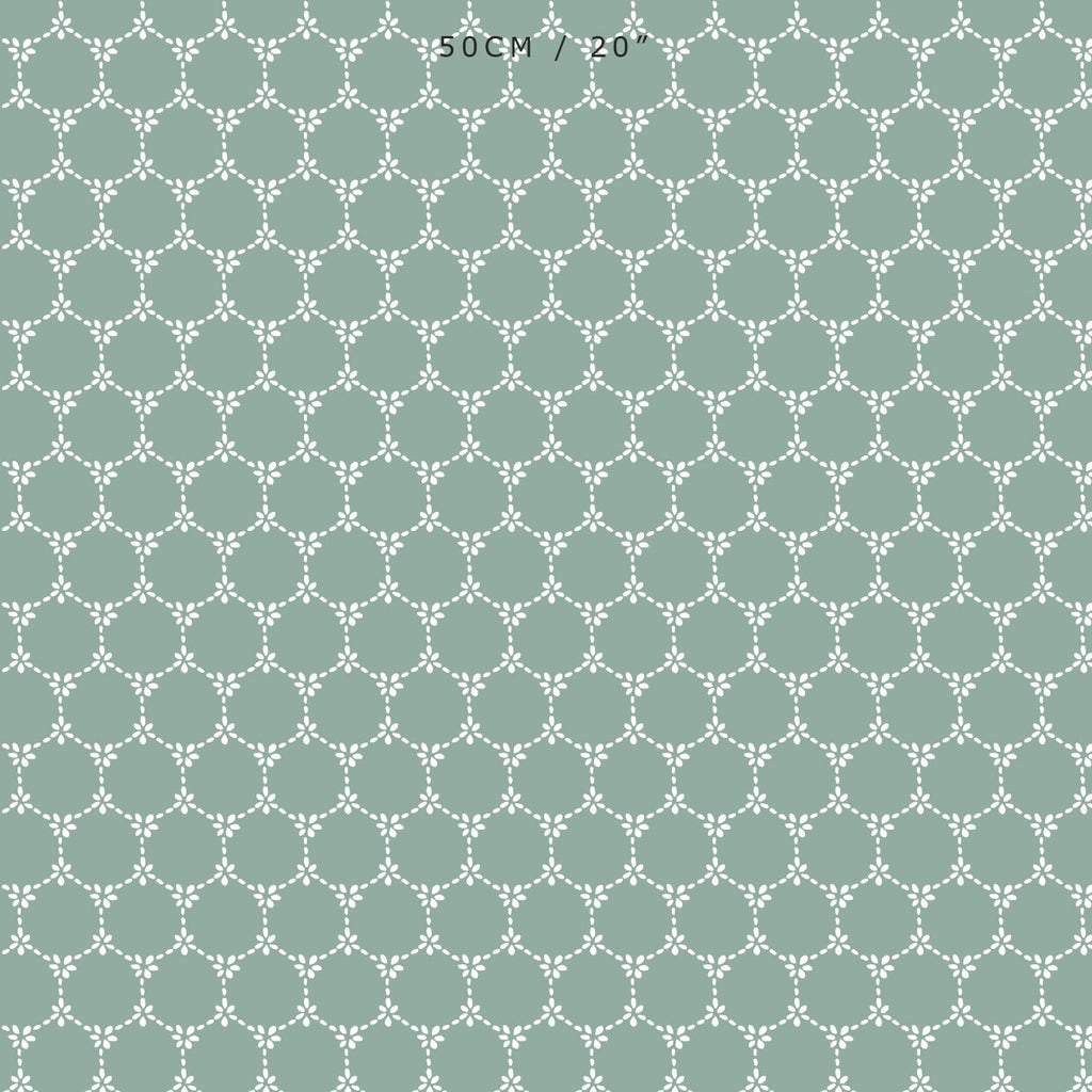 Daisy Chain Reverse Fabric - Eucalyptus - Hydrangea Lane Home
