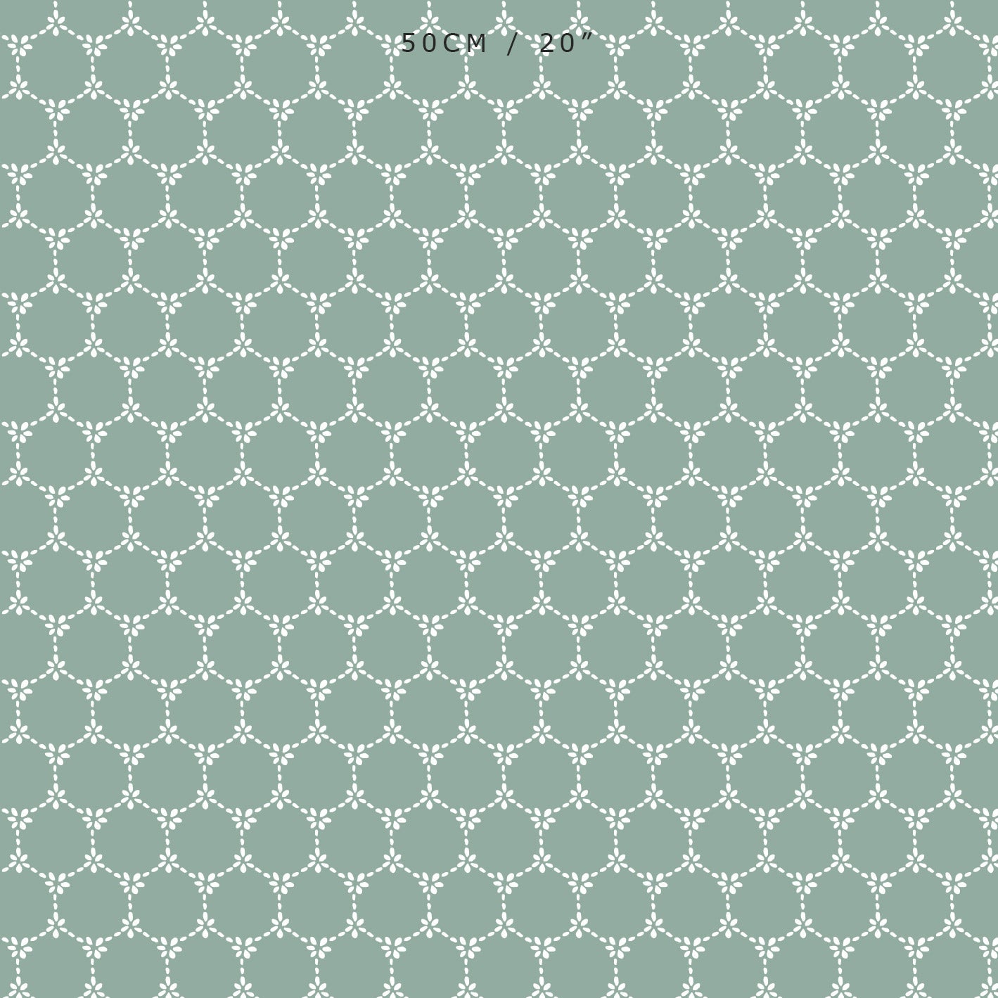 Daisy Chain Reverse Fabric - Eucalyptus - Hydrangea Lane Home