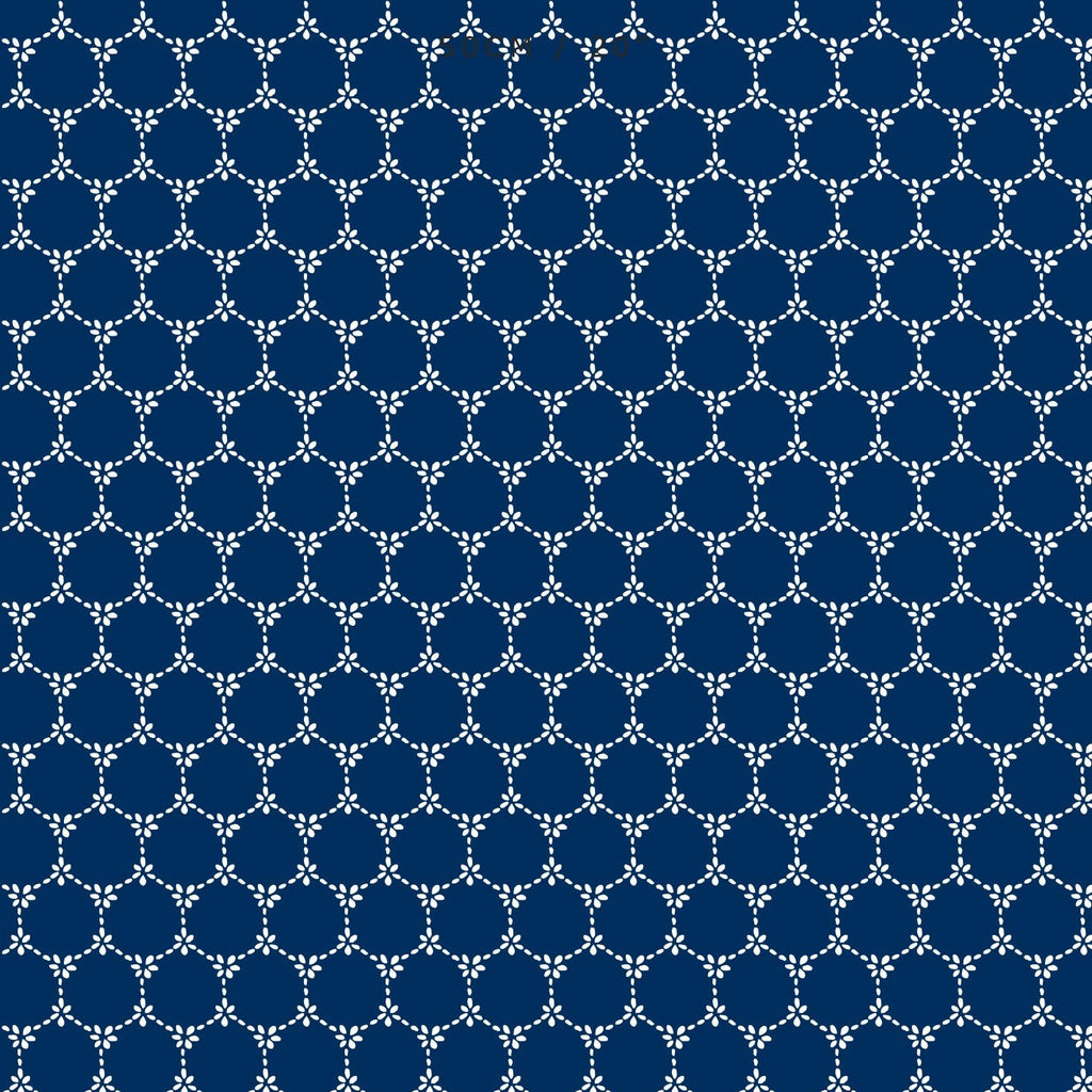 Daisy Chain Reverse Fabric - Navy - Hydrangea Lane Home
