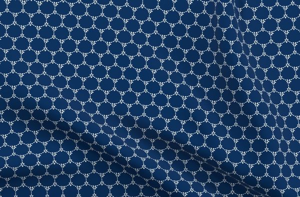 Daisy Chain Reverse Fabric - Navy - Hydrangea Lane Home