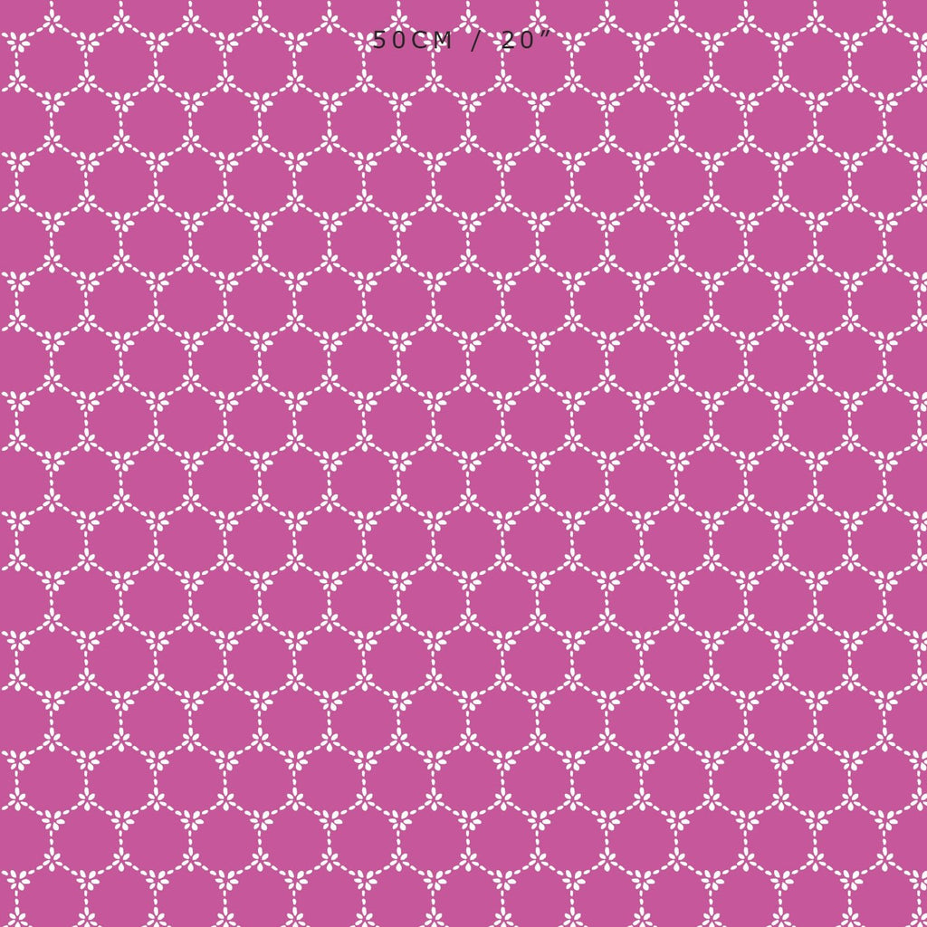 Daisy Chain Reverse Fabric - Raspberry - Hydrangea Lane Home