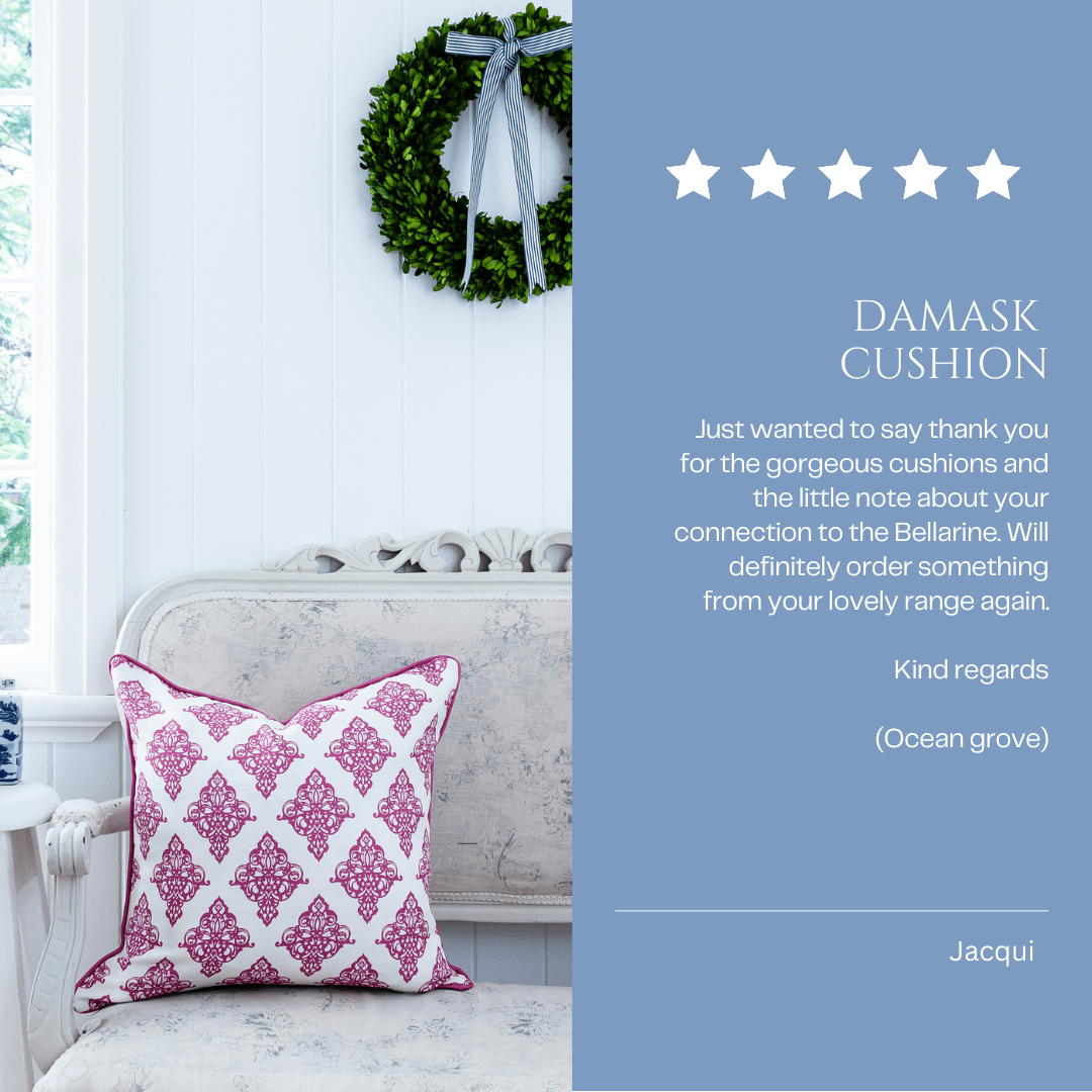 Damask Fabric - Raspberry - Hydrangea Lane Home