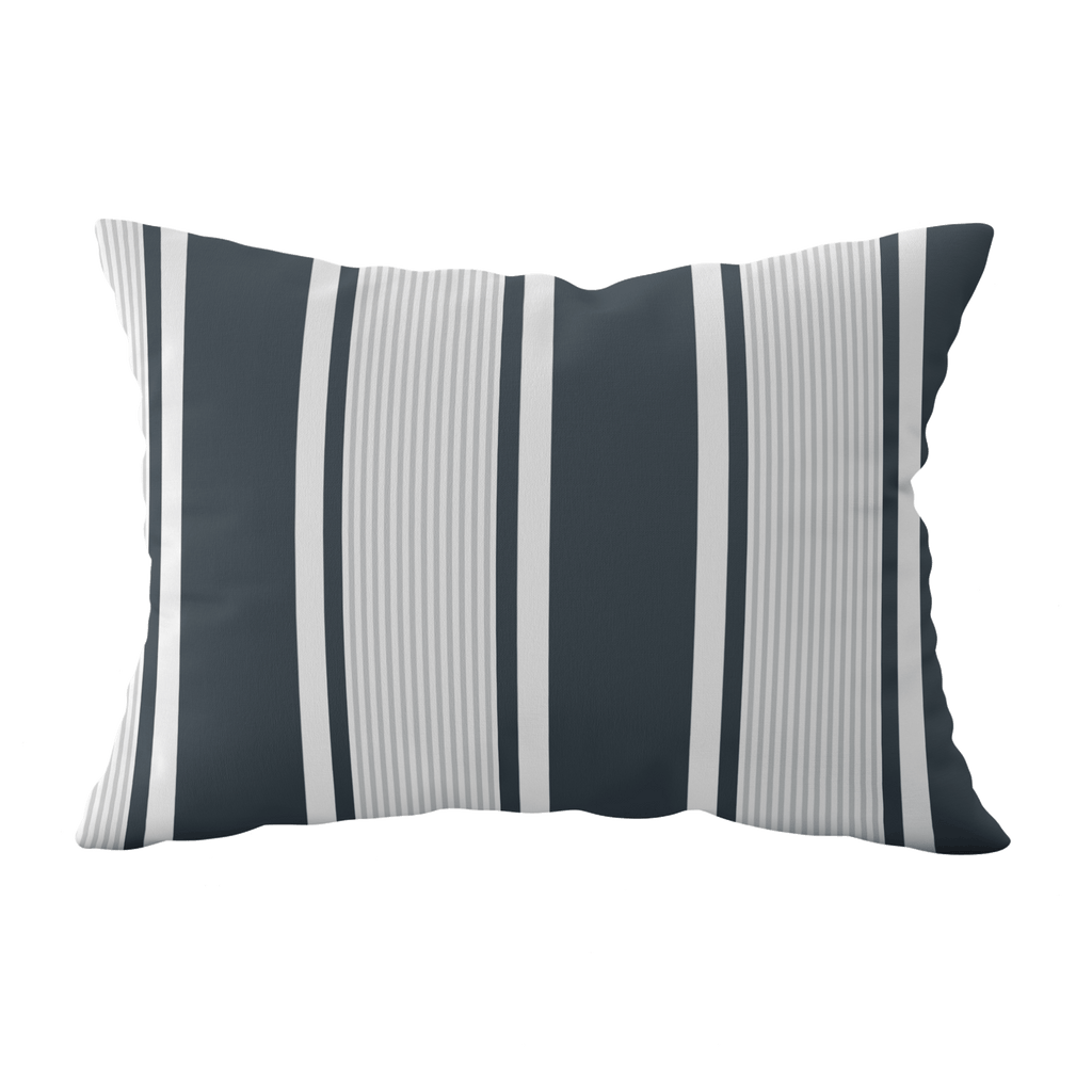 Deckchair Stripe Multi Fabric - Graphite - Dove - Hydrangea Lane Home