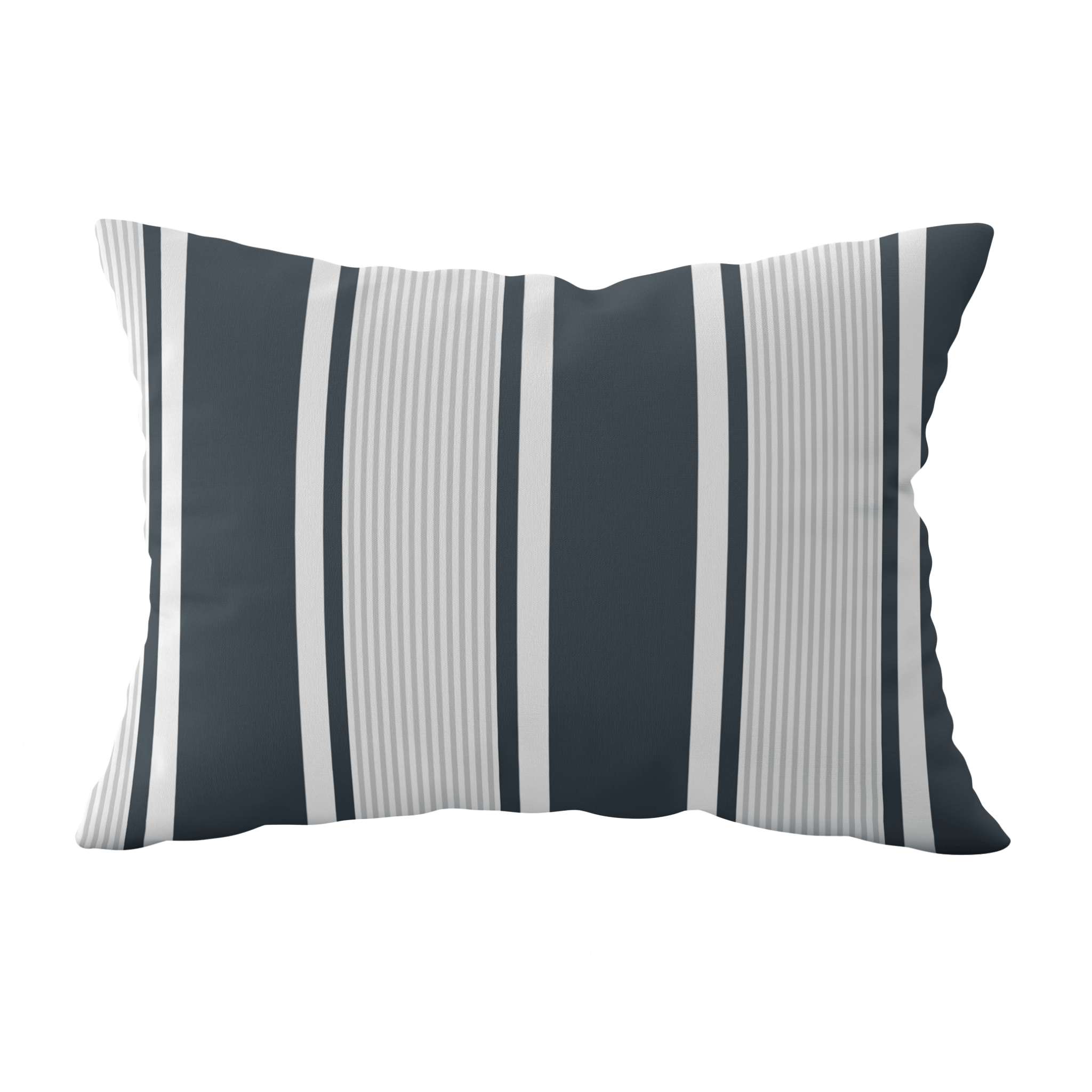 Deckchair Stripe Multi Fabric - Graphite - Dove - Hydrangea Lane Home