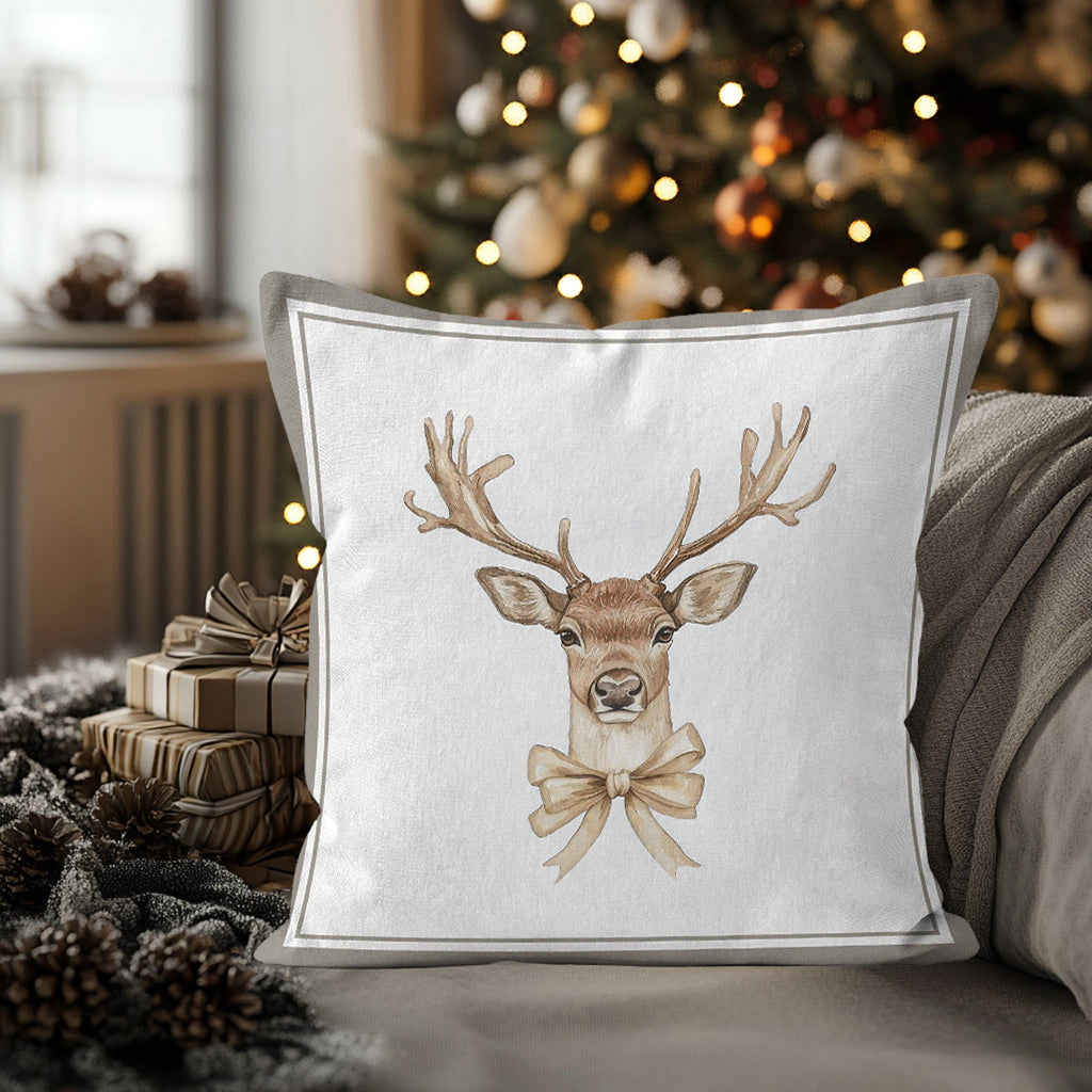 Festive Deer Christmas Cushion/Pillow Cover - Hydrangea Lane Home