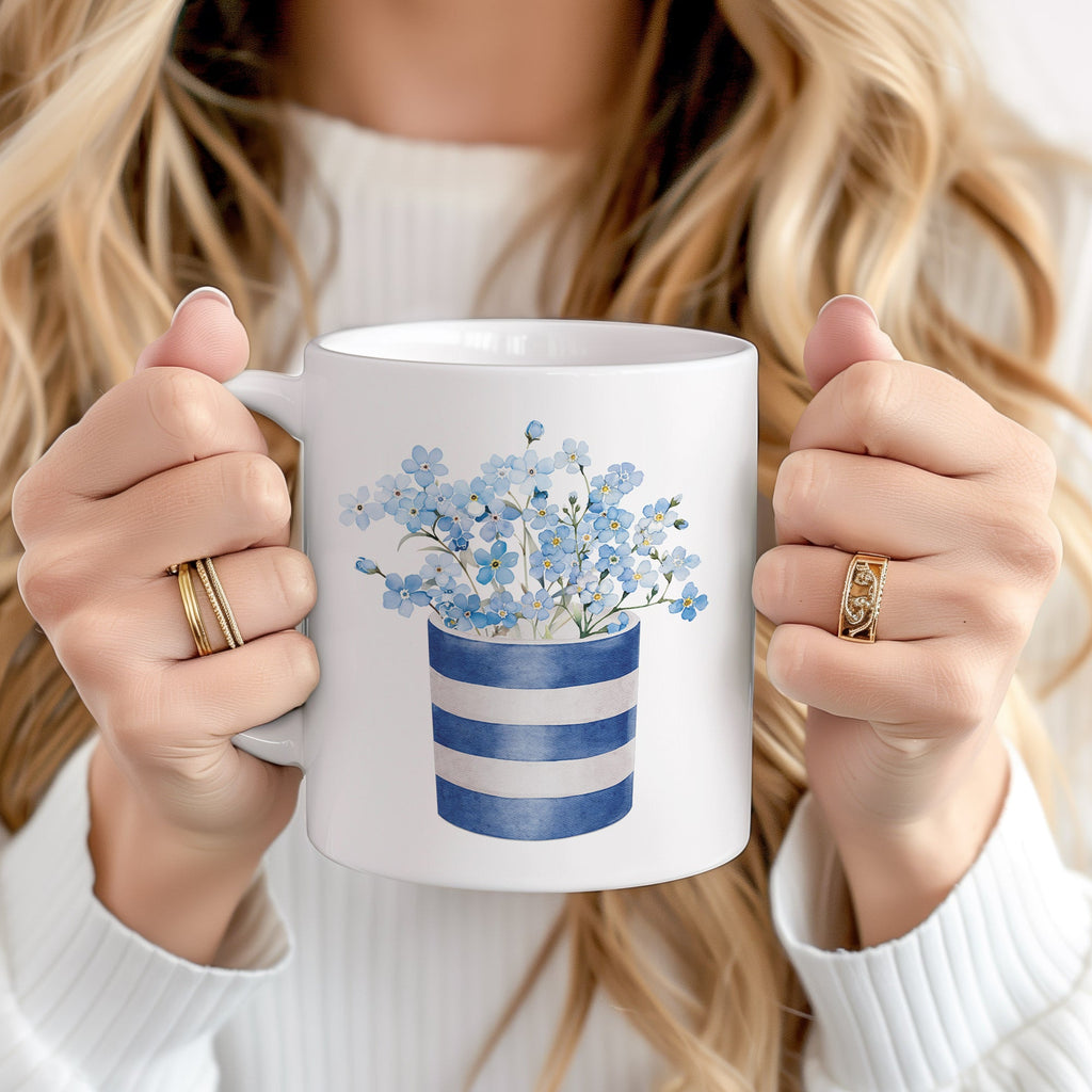Forget Me Not Flowers Ceramic Mug - Hydrangea Lane Home