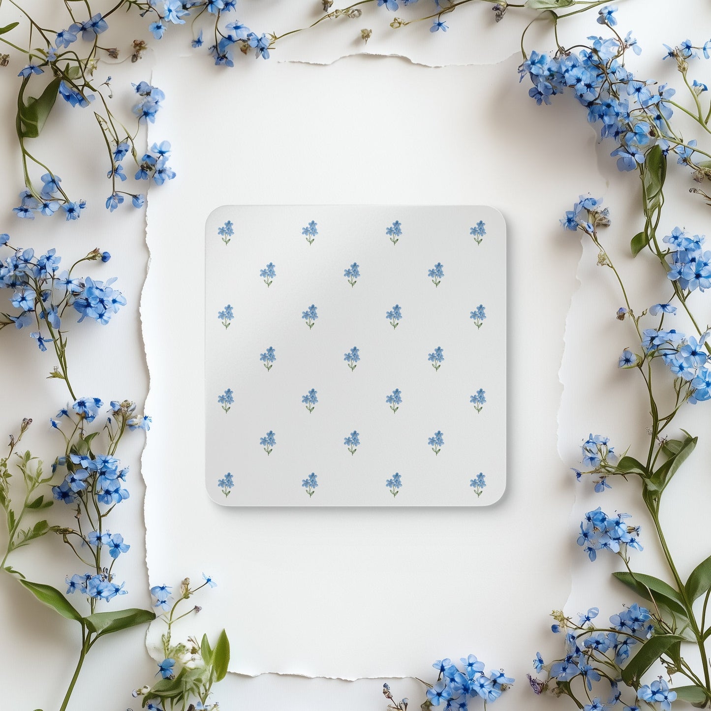 Forget Me Not Set of 4 Drink Coasters - Hydrangea Lane Home