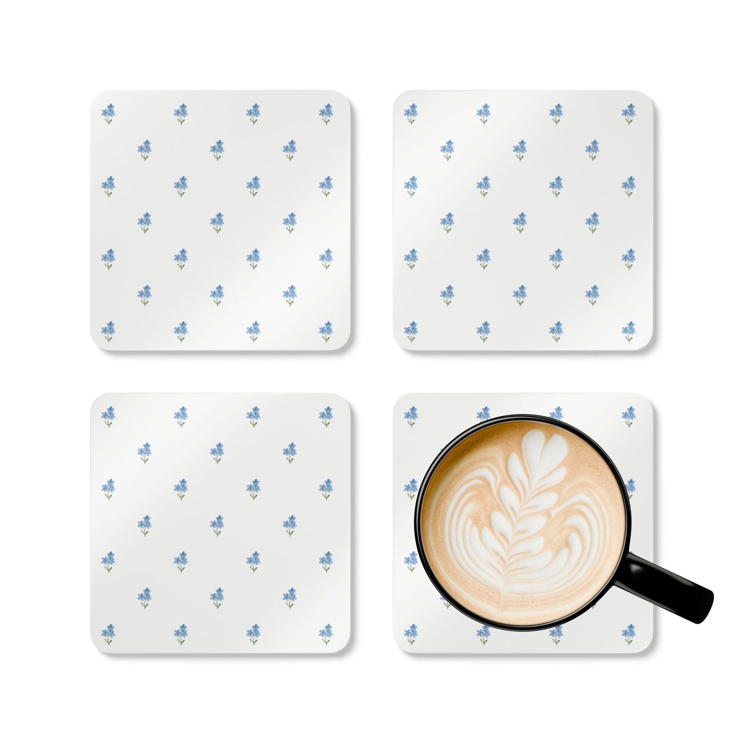 Forget Me Not Set of 4 Drink Coasters - Hydrangea Lane Home