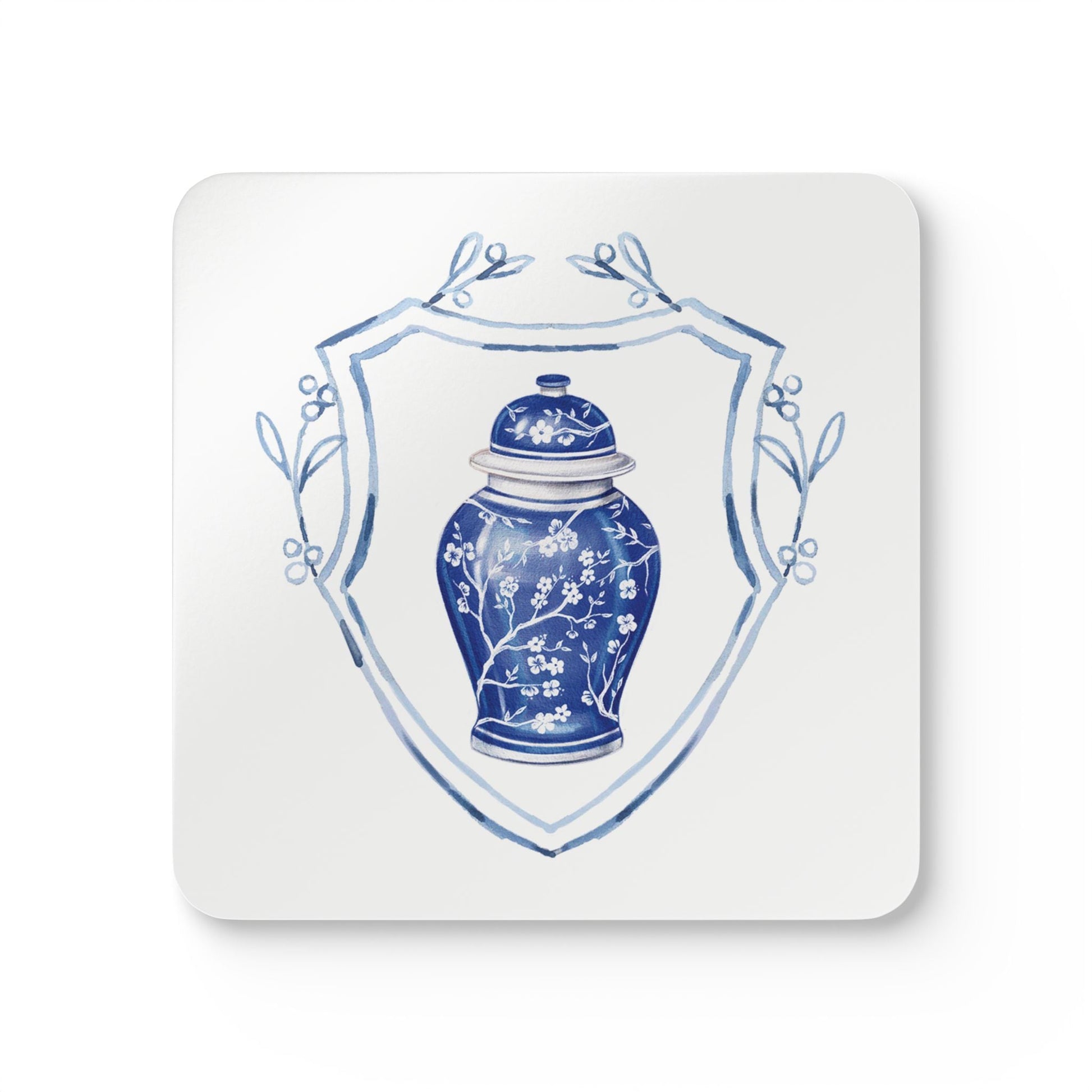 Ginger Jar Blue Crest Set of 4 Drink Coasters - Hydrangea Lane Home