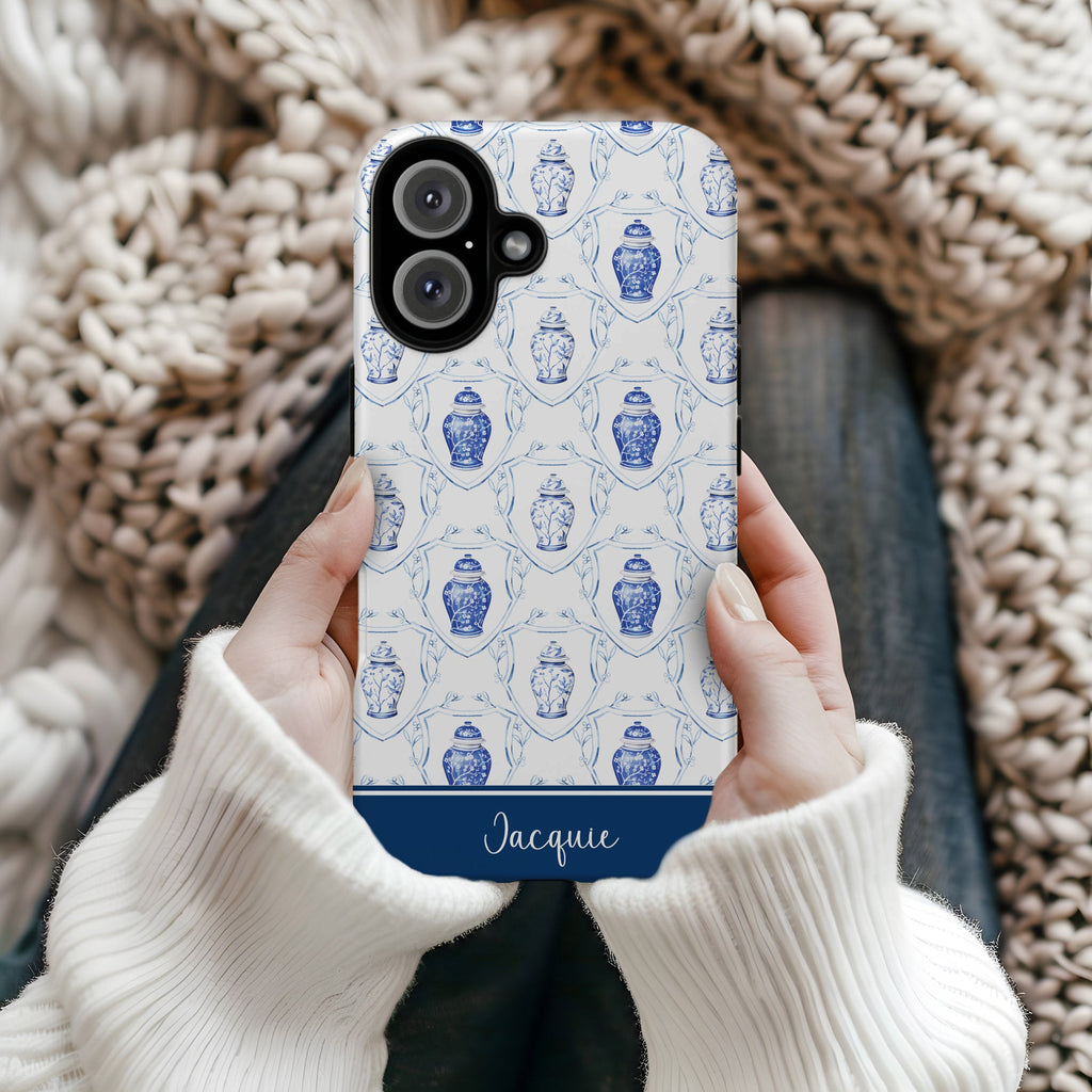 Ginger Jar Crest Tough iPhone Case - Hydrangea Lane Home