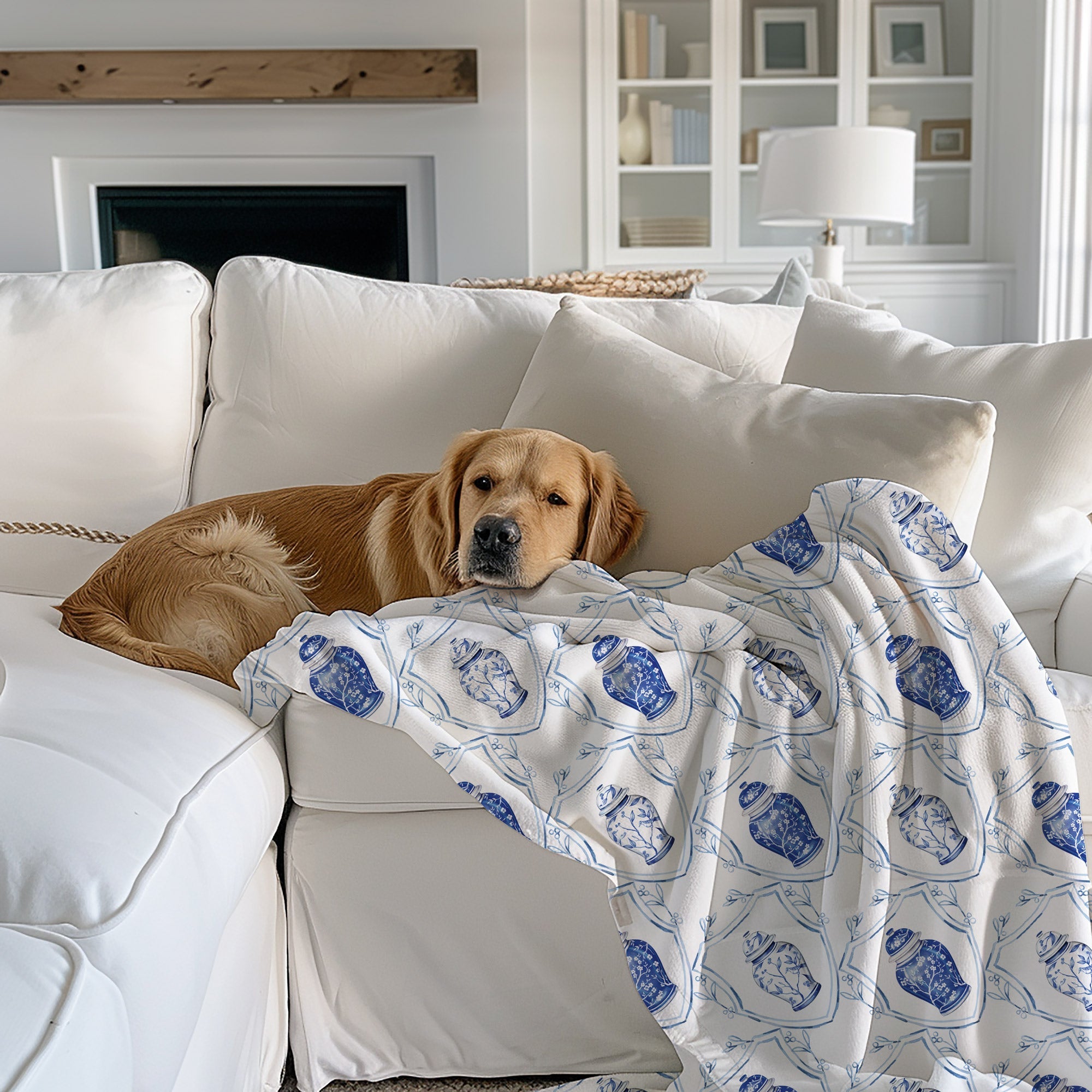 Ginger Jar Soft Fleece Throw Blanket - Hydrangea Lane Home