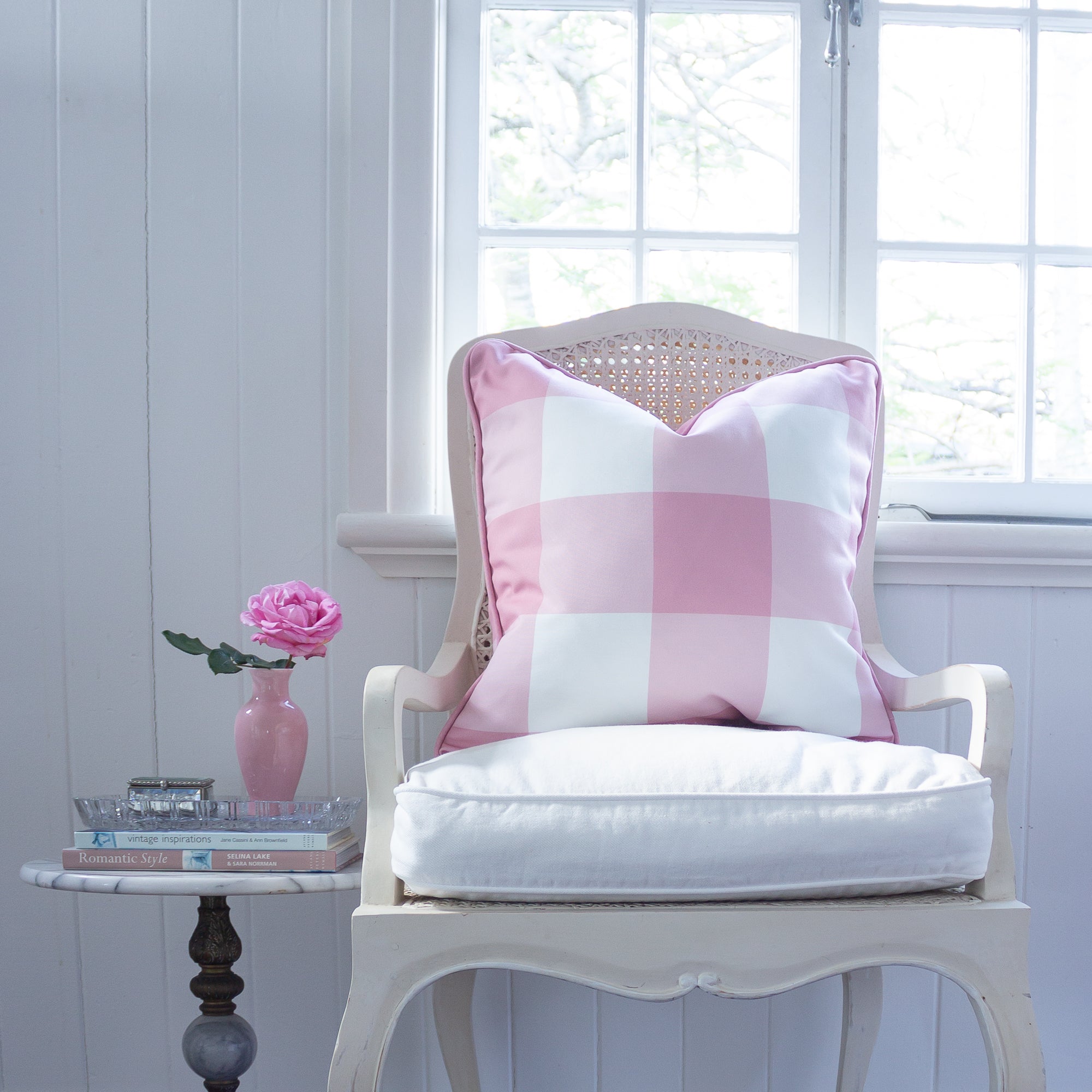 Gingham Check Jumbo Fabric - Tickled Pink - Hydrangea Lane Home