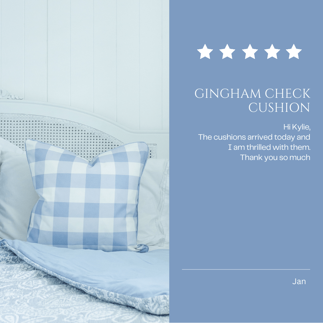 Gingham Check Medium Fabric - Cornflower - Hydrangea Lane Home