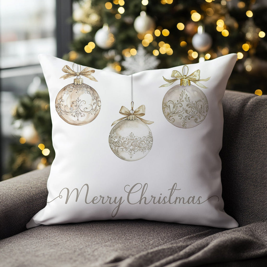 Gold Christmas Baubles Cushion/Pillow Cover - Hydrangea Lane Home