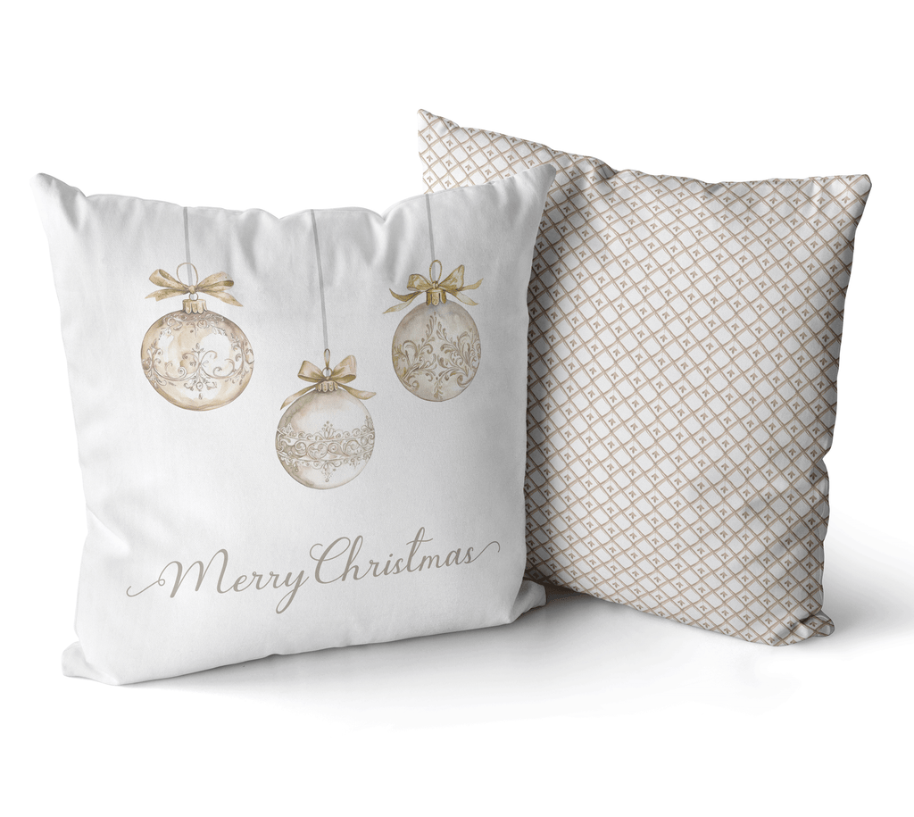 Gold Christmas Baubles Cushion/Pillow Cover - Hydrangea Lane Home