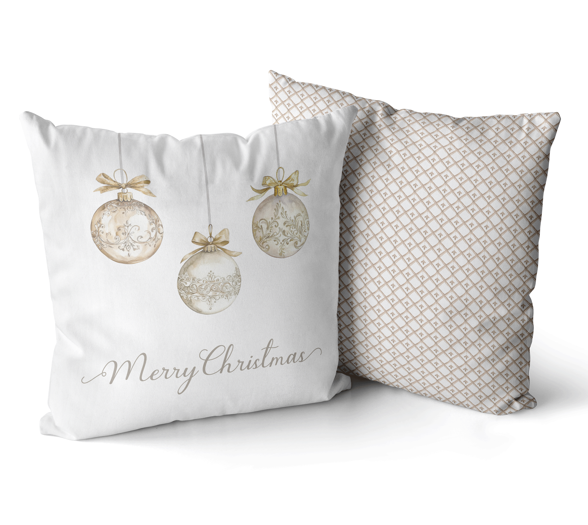 Gold Christmas Baubles Cushion/Pillow Cover - Hydrangea Lane Home