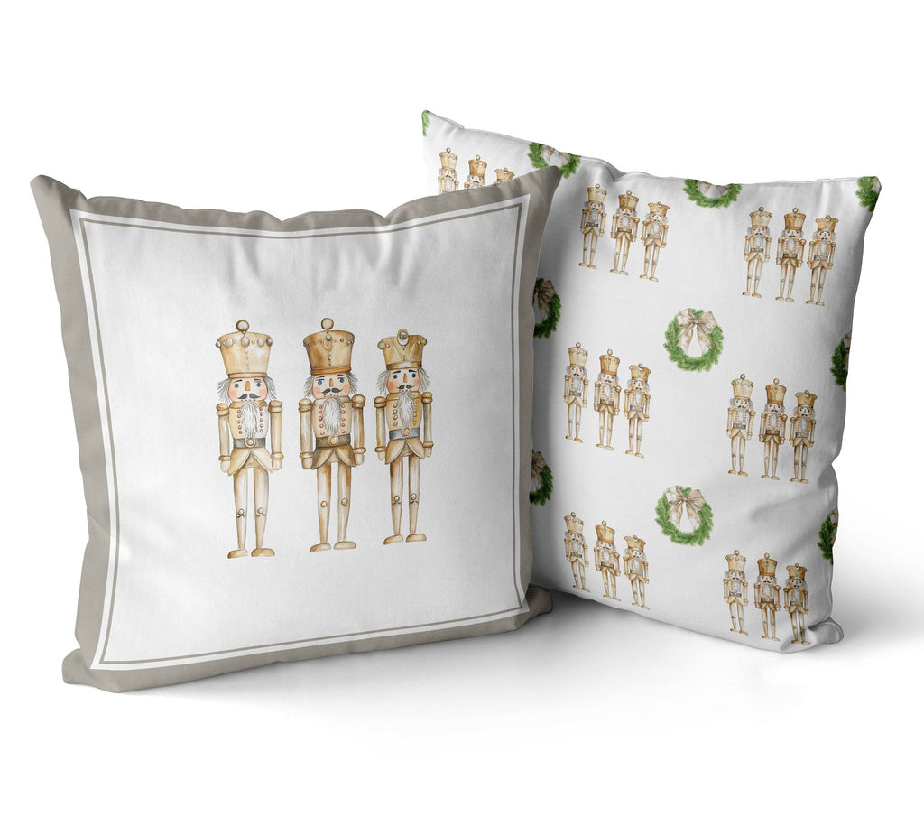 Gold Nutcracker Christmas Cushion/Pillow Cover - Hydrangea Lane Home
