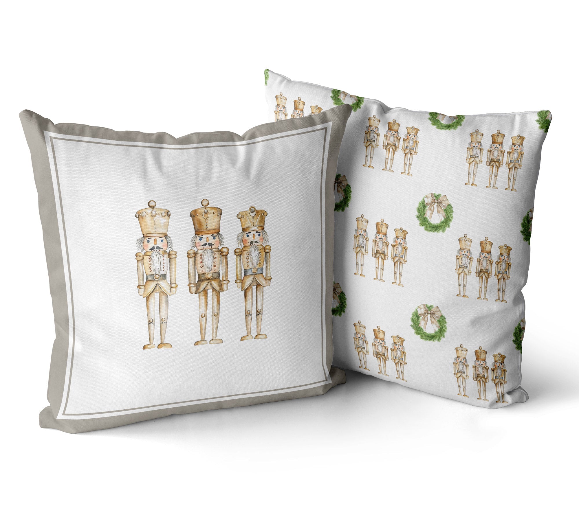 Gold Nutcracker Christmas Cushion/Pillow Cover - Hydrangea Lane Home