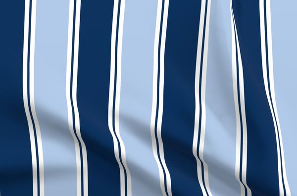 Grande Stripe Fabric - Navy - Cornflower - Hydrangea Lane Home