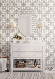 Greek Gate Rustic Wallpaper - Neutrals - Hydrangea Lane Home