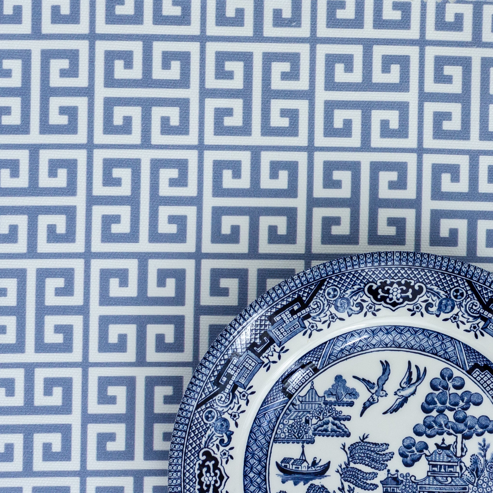 Greek Key Fabric - Breeze - Hydrangea Lane Home