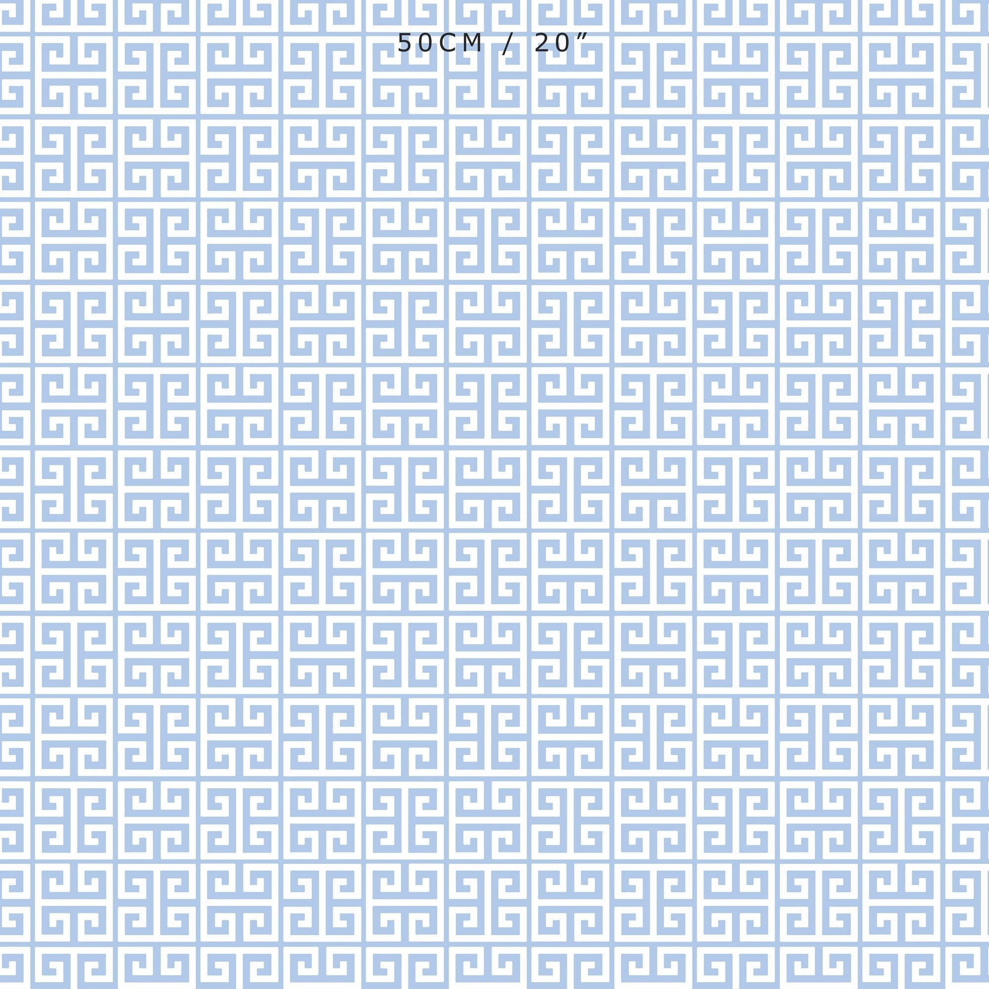 Greek Key Fabric - Cornflower - Hydrangea Lane Home