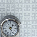 Greek Key Fabric - Dove - Hydrangea Lane Home