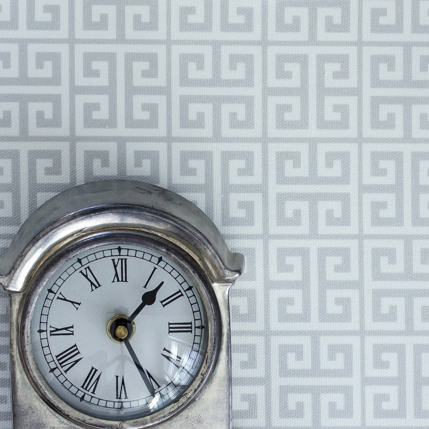 Greek Key Fabric - Dove - Hydrangea Lane Home