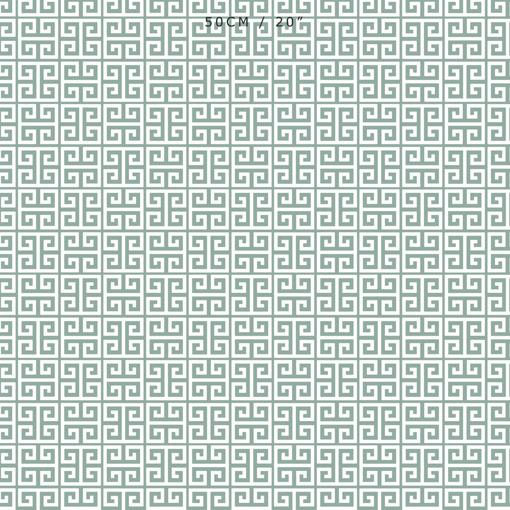 Greek Key Fabric - Eucalyptus - Hydrangea Lane Home