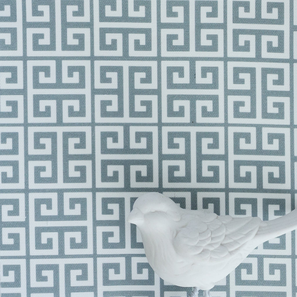 Greek Key Fabric - Eucalyptus - Hydrangea Lane Home