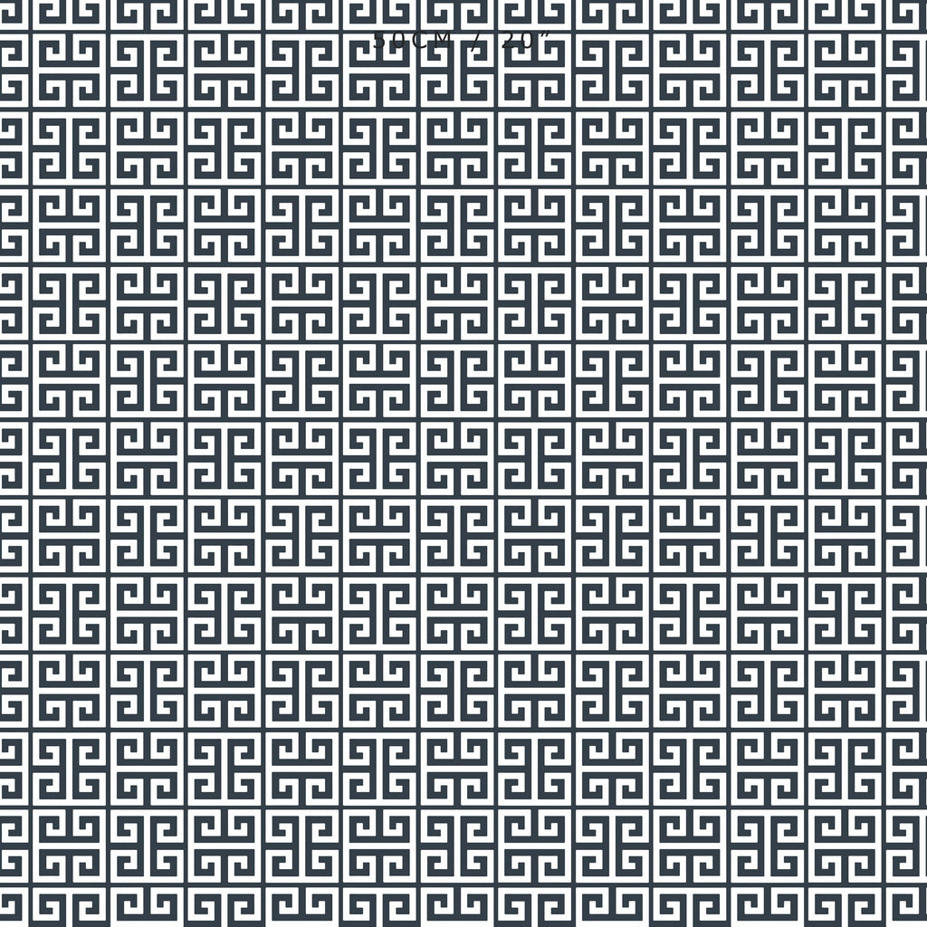 Greek Key Fabric - Graphite - Hydrangea Lane Home