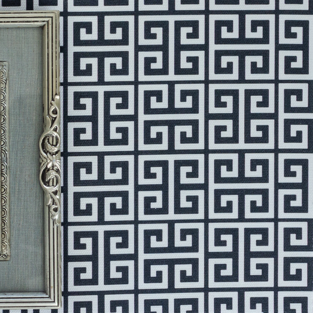Greek Key Fabric - Graphite - Hydrangea Lane Home