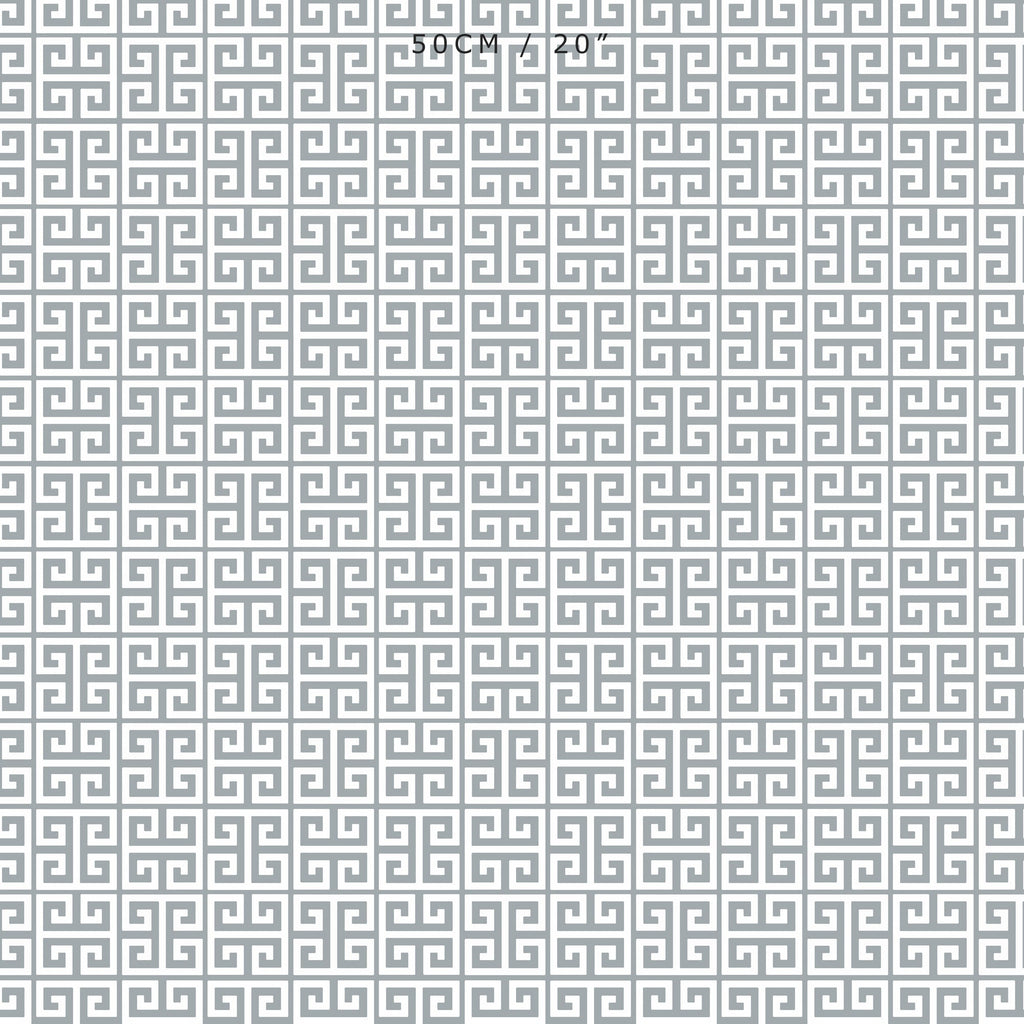 Greek Key Fabric - Koala - Hydrangea Lane Home