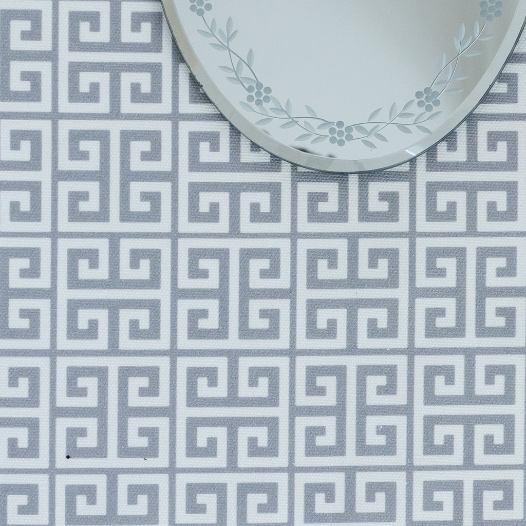 Greek Key Fabric - Koala - Hydrangea Lane Home